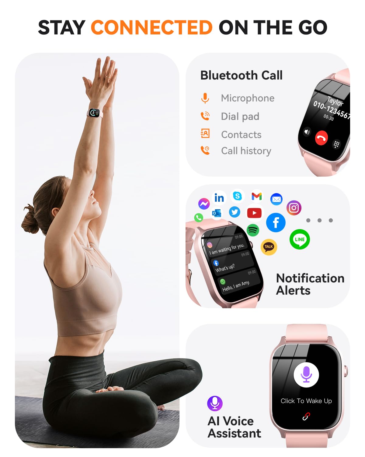 Paybay Smart Watch For Men Women- Answer/Make Call, 2025 Ip68 Waterproof Fitness Tracker Watch With Sleep Monitor Step Counter A